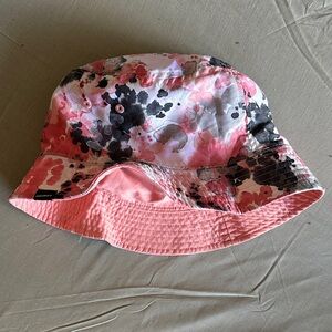 Pink coral Black Floral Bucket Hat converse